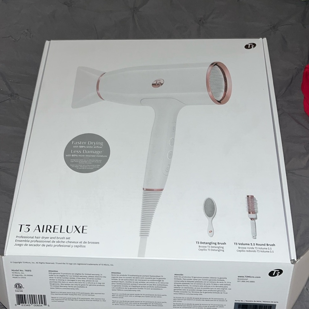 T3 AIRELUXE PROFESSIONAL HAIR DRYER AND BRUSH SET